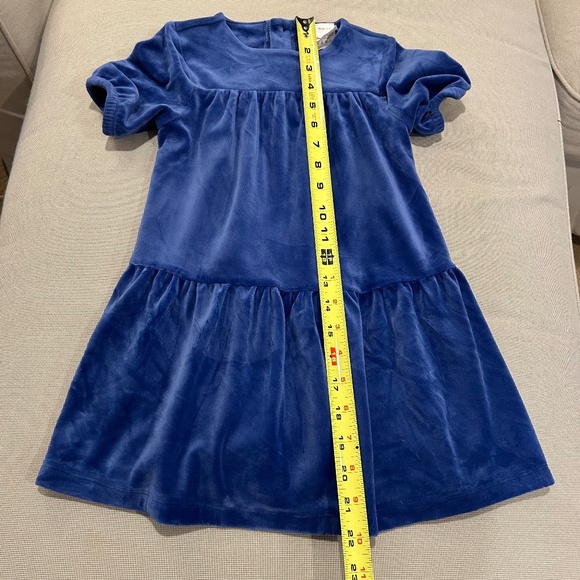 Hanna Andersson Recycled Royal Blue Velour Twirl Dress with Stretch 3T - Picture 8 of 13